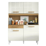 Armário de Cozinha Compacta 4 Portas 1 Gaveta 121 cm Marina – Atacama/Off White