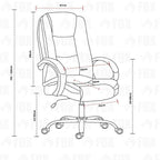 Cadeira Presidente Preta com Base Cromada e Rodinhas – Modelo UT-C300