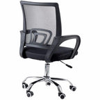 Cadeira Secretária Preta com Base Cromada e Rodinhas CSF02