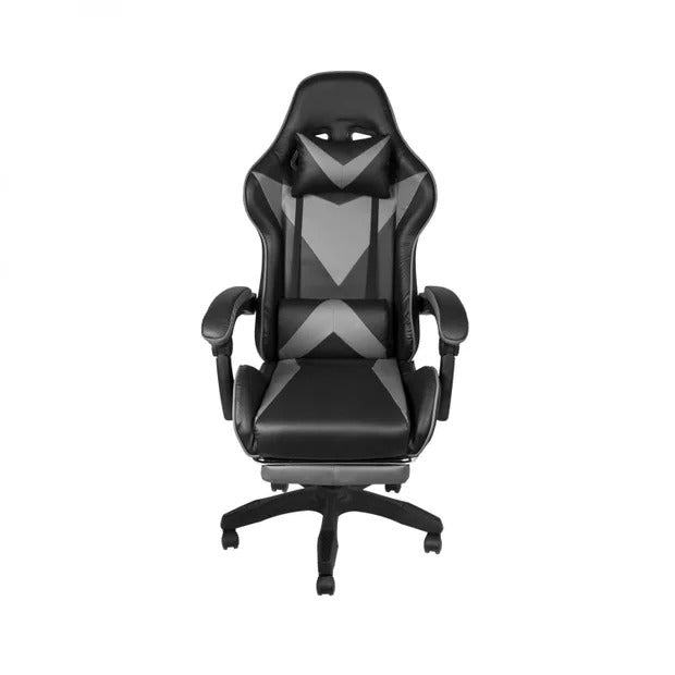 Cadeira Gamer Preta com Apoio de Pés e Encosto Reclinável – Stillus