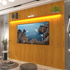 Painel para TV até 90" Ripado com LED 230 cm 100% MDF Nobre