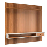 Painel para TV até 75" Ripado com Prateleira, Nicho e Gaveta Detroit