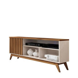 Rack Ripado para TV 55" Off White/Freijó Malbec